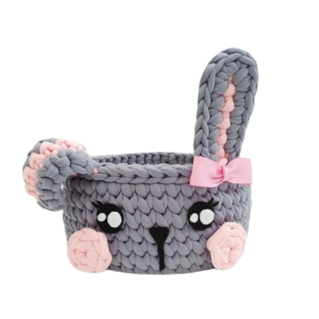 Panier de rangement en crochet avec design Bunny