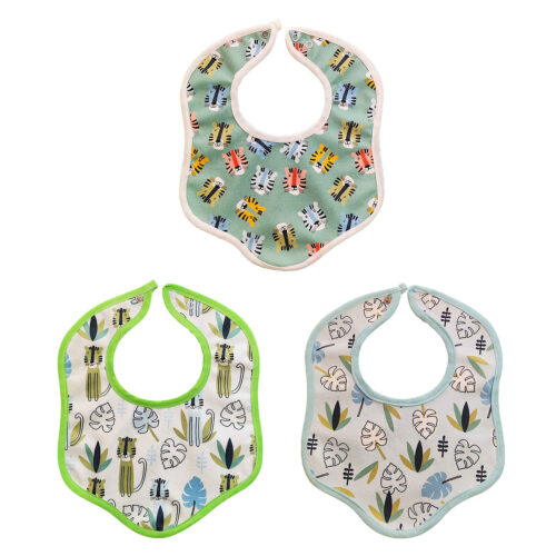 Bavoirs Bébé Mignons pour les Repas – Motif Tigre – Lot de 3
