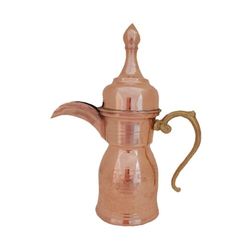 Cafetière traditionnelle arabe en cuivre martelé pour préparer le Qahwa et le café arabe – Yasmine