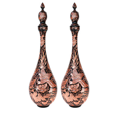 Bouteille décorative en cuivre – Gravée et artisanale Élégance (lot de 2)