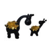 Figurines décoratives de girafes 3 pièces avec design floral doré - Sculptures de safari grandes