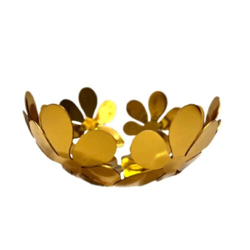 Bol décoratif en métal avec design floral modèle Borna