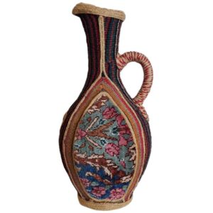 Pichet Décoratif en Céramique Orné de Kilim Persan Authentique