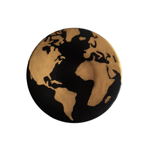 Assiette Décorative en Céramique pour Table et Mur Motif Planète Terre
