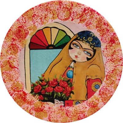 Assiette Décorative en Céramique pour Table et Mur avec Motif Persan Khatoon