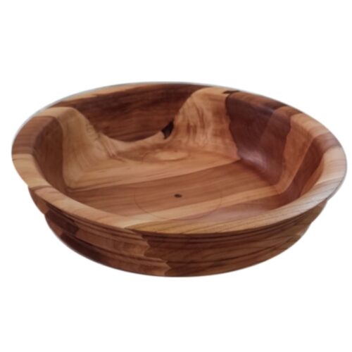 Bol décoratif en bois rustique fait de bois de noyer, cerisier et bois de forêt sauvage