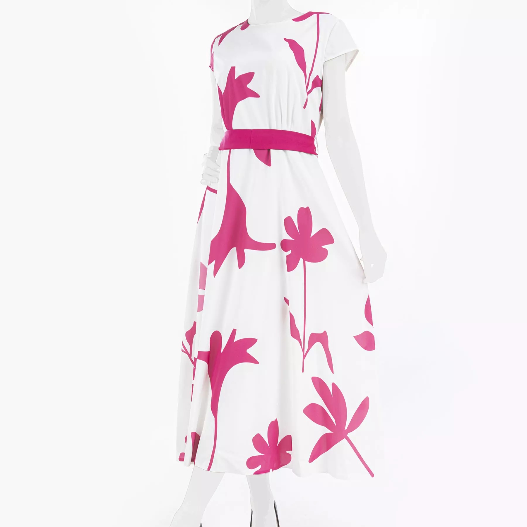 Robe ajustée avec ceinture pour femmes avec design floral