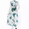 Robe ajustée avec ceinture pour femmes avec design floral