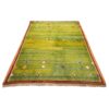 Tapis en laine Gabbeh persan tissé à la main en Fars géométrique vert