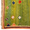 Tapis en laine Gabbeh persan tissé à la main en Fars géométrique vert