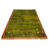 Tapis en laine Gabbeh persan tissé à la main en Fars géométrique vert