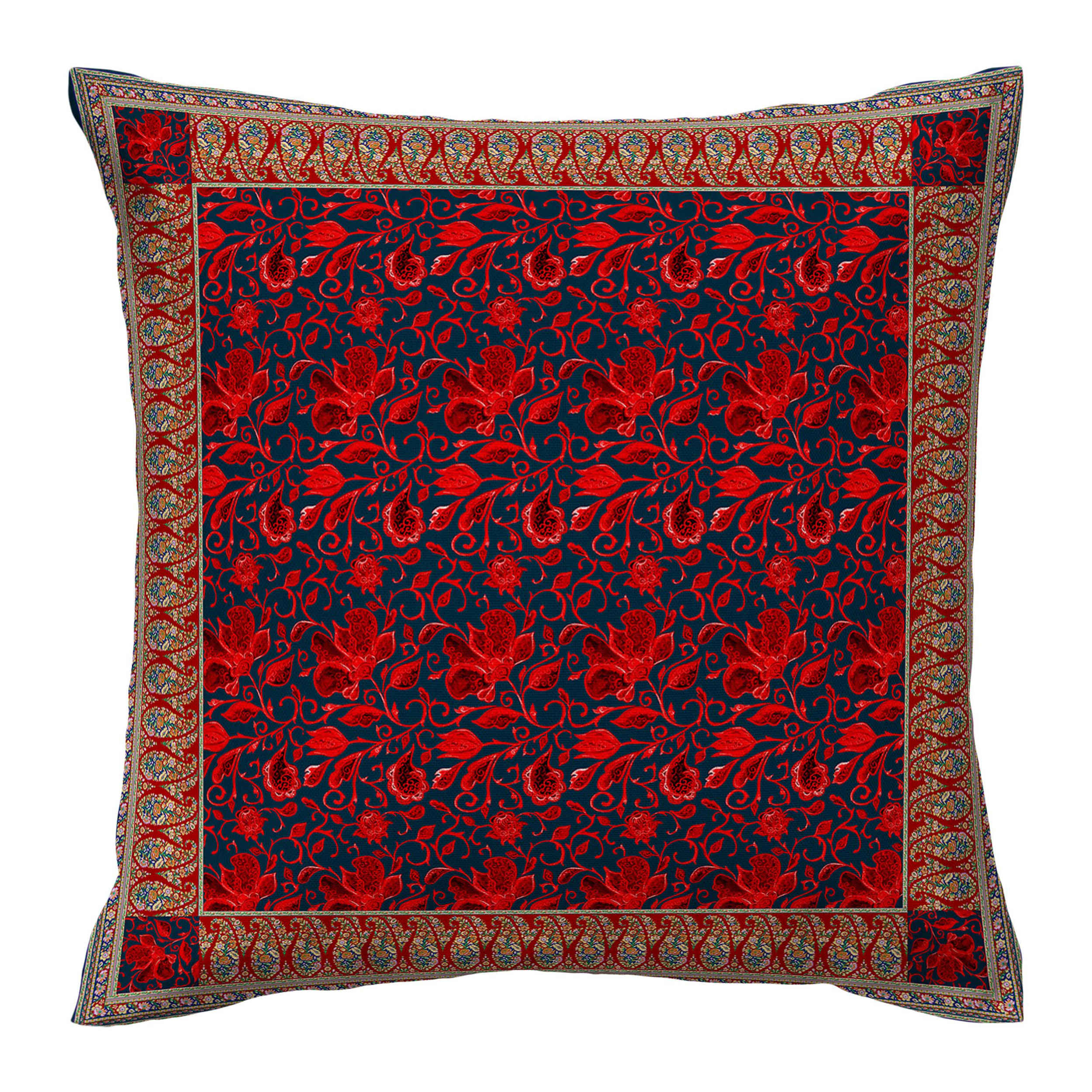 Traditional Paisley & Floral Cushion Cover Set - Hazan Double-Sided (Set of 2)