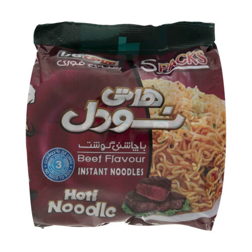 Nouilles instantanées – Hoti Kara – Saveur bœuf, 77g – Paquet de 5 (x2)