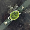 Bracelet islamique en cuir pierre jade agate ajustable pour homme