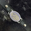 Bracelet islamique avec cuir et pierre agate ajustable Ya Aba Abdillah