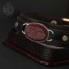 Bracelet en cuir islamique avec pierre agate pour homme orné de Wa In Yakad