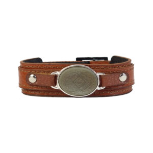 Bracelet en cuir islamique avec pierre jade pour homme avec Ayatul Kursi
