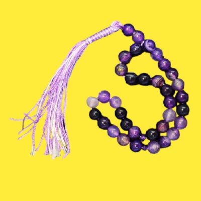 Chapelet islamique en améthyste avec 33 perles