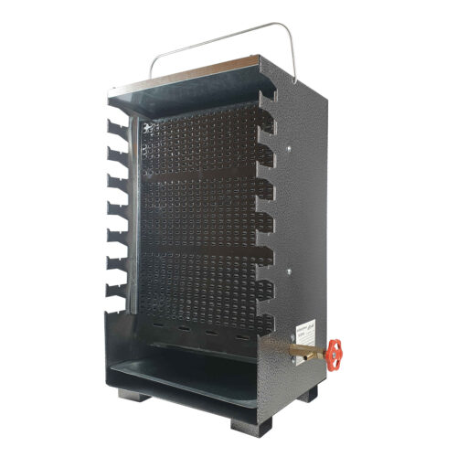 Grill à Gaz Vertical pour Kebab – Sans Fumée avec 8 Brochettes pour Utilisation Intérieure et Extérieure