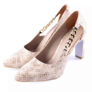 Escarpins en Cuir Naturel pour Femmes avec Design Imprimé Serpent