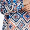 Blouse à manches longues pour femmes avec design géométrique vibrant