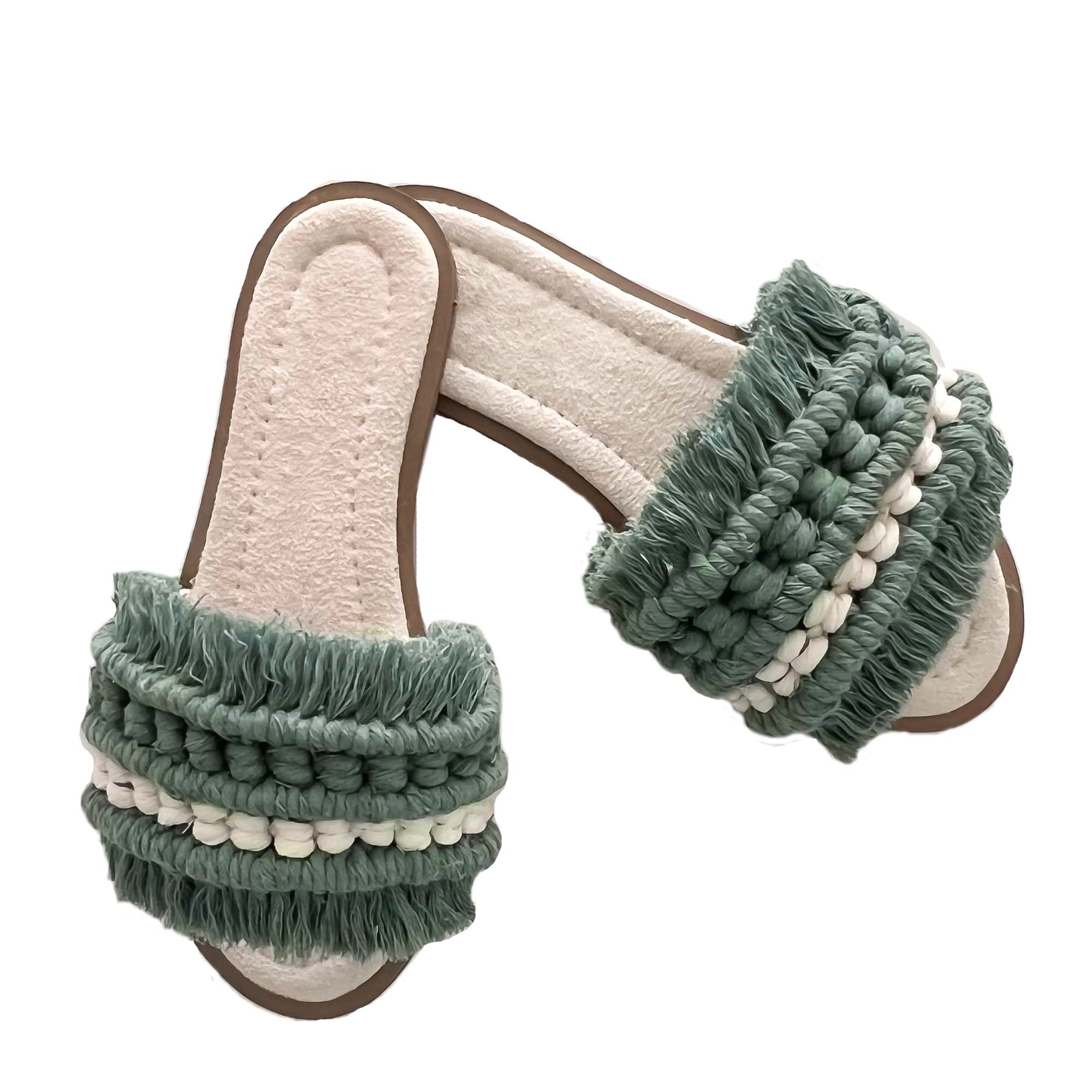 Tongs Boho Chic Plates pour Femmes Modèle faites à la main