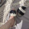 Sandales Sling Back Plates Macramé avec Design Boho Artisanales