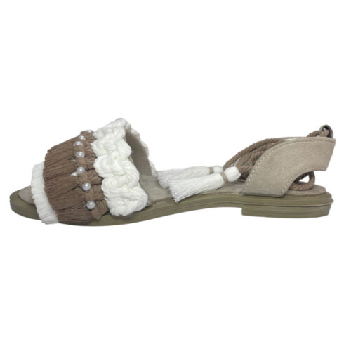 Sandales Sling Back Macramé avec Design Boho Fabriquées à la Main