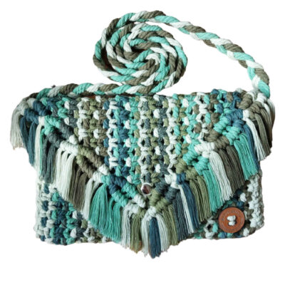 Sac bandoulière en macramé tissé à la main pour femmes, modèle Nature