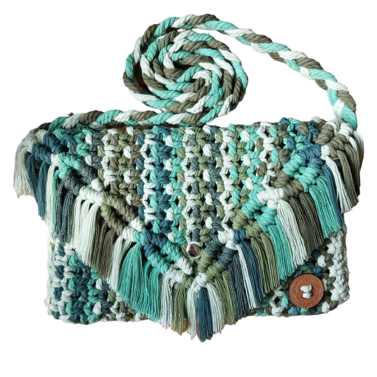 Sac bandoulière en macramé tissé à la main pour femmes, modèle Nature