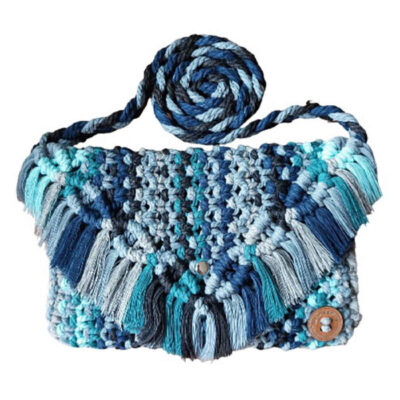 Sac à bandoulière macramé fait main pour femmes – Modèle Ocean