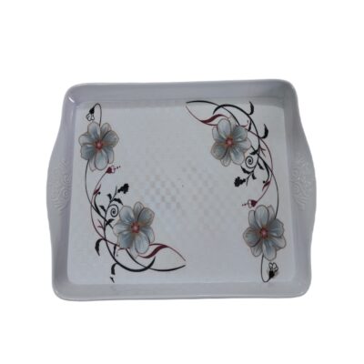 Plateau de service en mélamine durable et léger pour décoration de table, floral