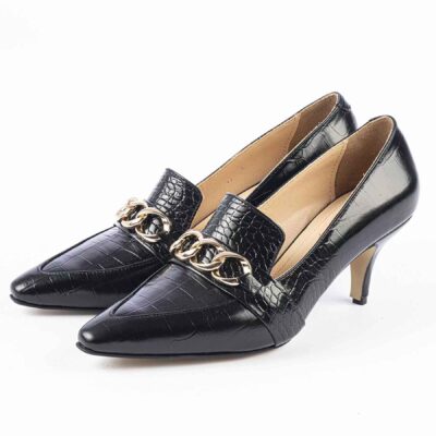 Escarpins en Cuir Naturel à Talons Pointus pour Femmes Modèle Jeannette