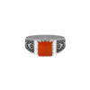 Bague en argent Agate pour homme Élégance Rouge Modèle ANMS