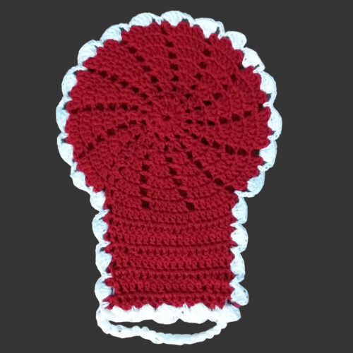Gant de bain tissé à la main pour adultes – Rouge (5x)