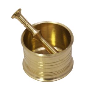 Set de Mortier & Pilon en Laiton Persan pour Moudre & Broyer les Épices Modèle Adel