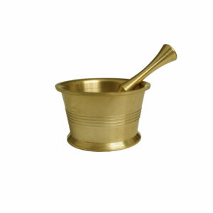 Set de Mortier & Pilon en Laiton Persan pour Moudre & Broyer les Épices Modèle Anushirvan