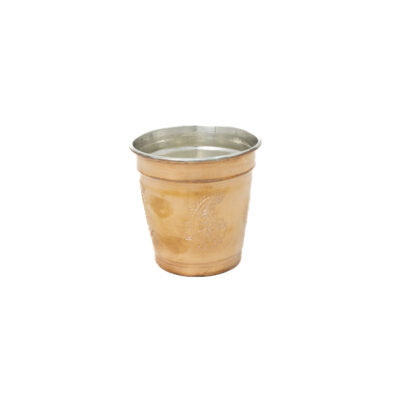 Tasse persane en cuivre – Fabriquée à la main avec anse pour boissons froides – Martelée Darius