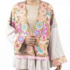 Manto persan brodé pour femmes avec design floral