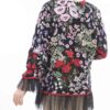 Manto persan brodé avec design floral pour femmes
