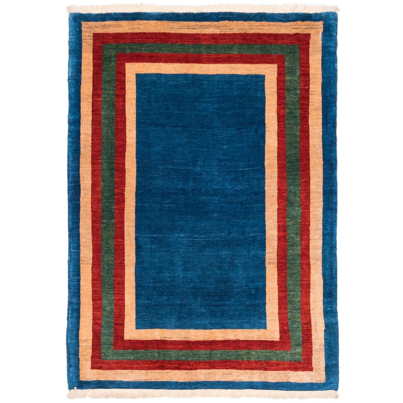 Tapis Gabbeh Persan en laine authentique tissé à la main dans le Fars, bordé