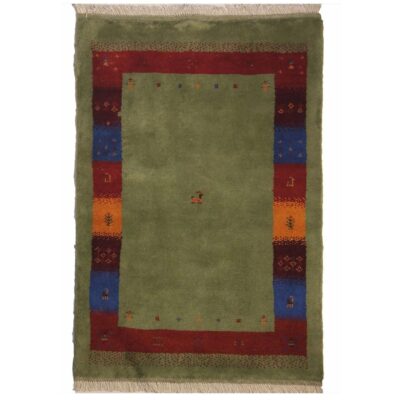 Tapis Gabbeh persan avec laine tissé à la main en Fars motifs animaliers