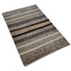 Tapis en laine Gabbeh persan tissé à la main rayé marron