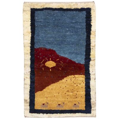 Tapis Gabbeh persan tissé à la main en Chahar Mahal & Bakhtiari éclat de soleil