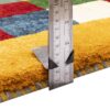 Tapis en laine Gabbeh persan tissé à la main en Fars à carreaux jaunes
