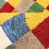 Tapis en laine Gabbeh persan tissé à la main en Fars à carreaux jaunes