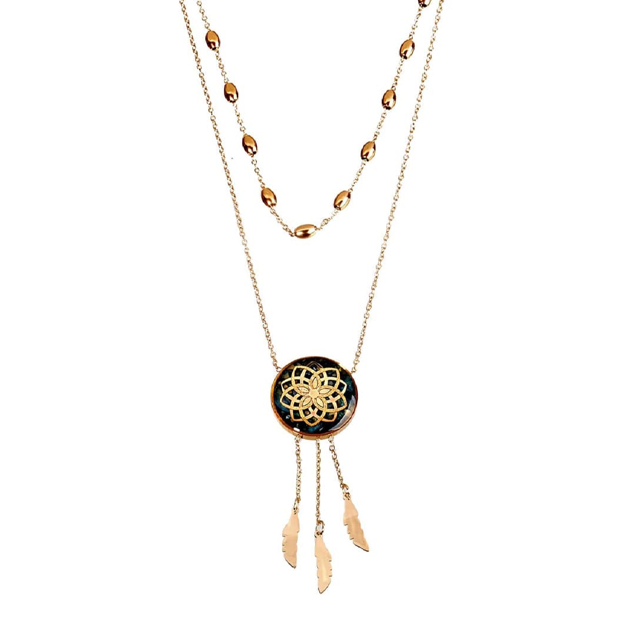 Collier plaqué or persan pour femmes Modèle attrape-rêves