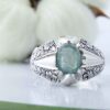 Bague en Argent avec Émeraude Verte Persane pour Homme Fabriquée à la Main