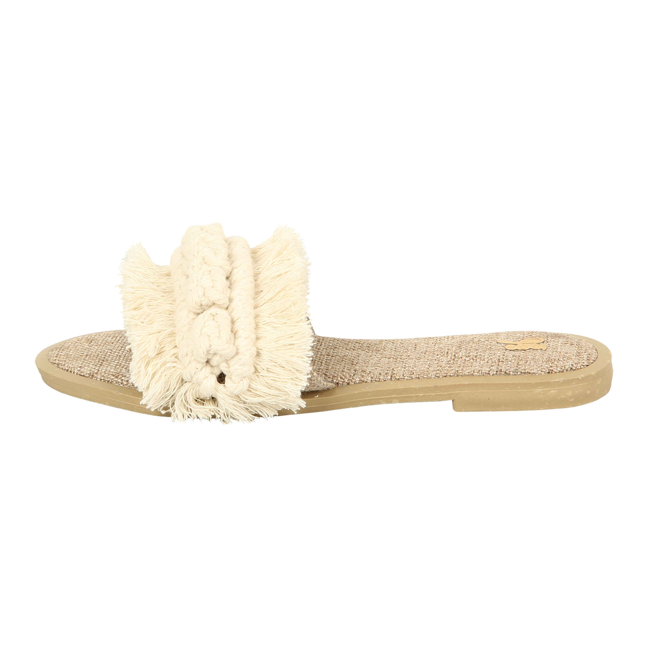 Pantoufles Macramé Boho Chic Plates pour Femmes