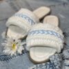 Pantoufles Macramé Boho Chic pour Femmes Modèle Plat